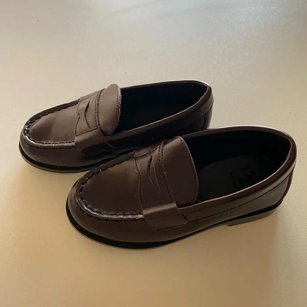 Janie & Jack Brown Leather Penny Loafers